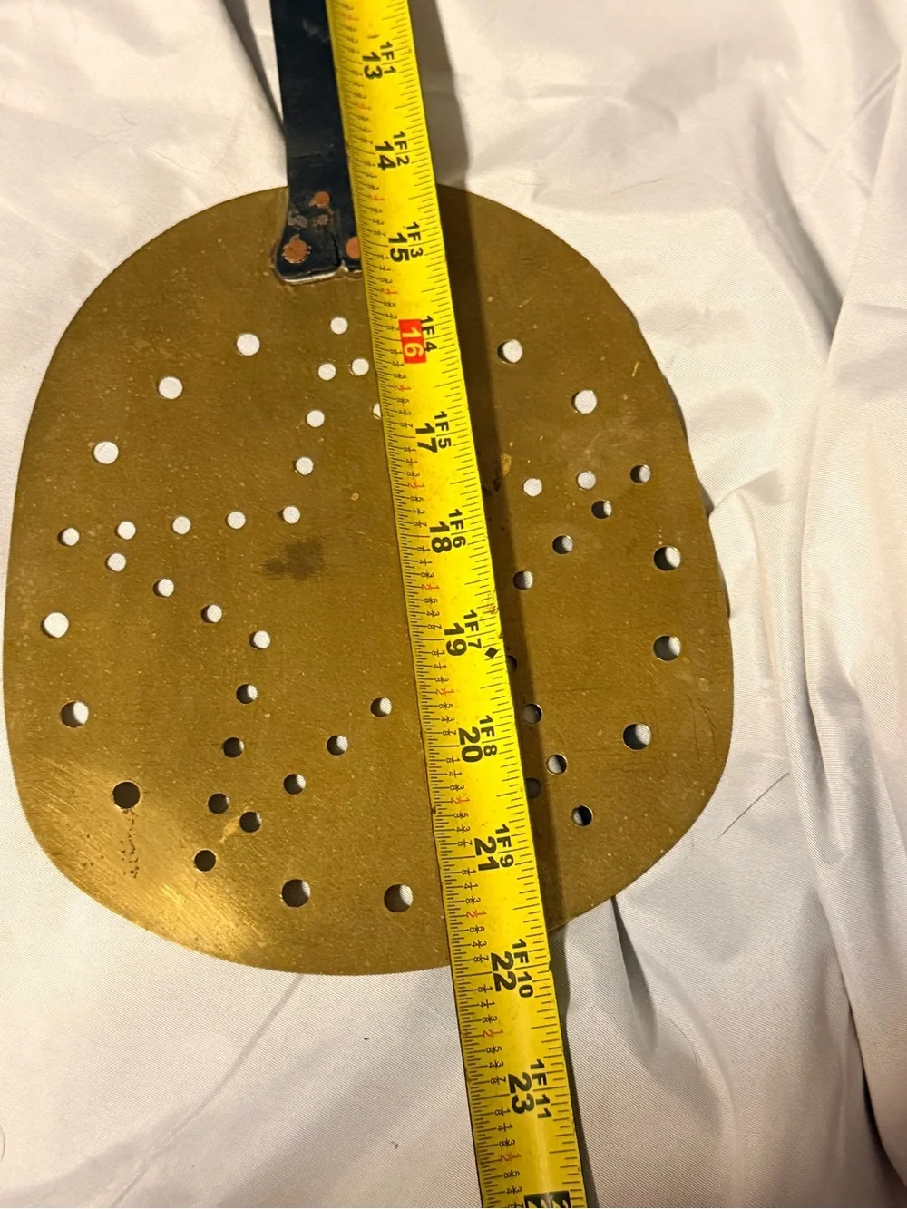 Vintage Brass Skimmer Strainer | Rustic Farmhouse Kitchen Wall Decor | Primitive